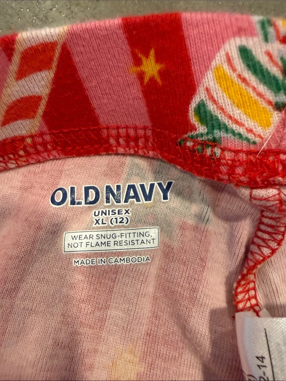 Old Navy Red & Pink Gingerbread 'Oh Snap!' Kids Holiday Pajama Set